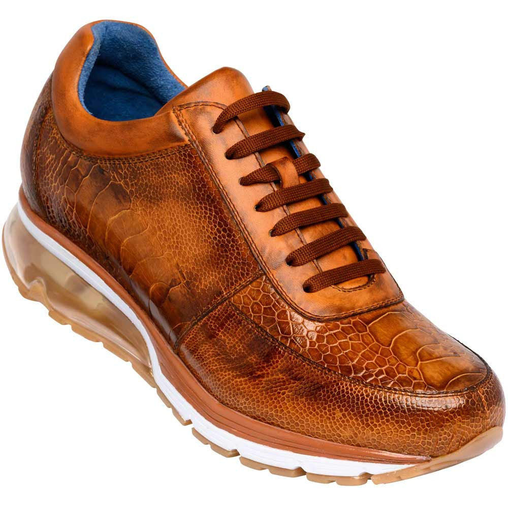 Belvedere Todd Antique Brandy Ostrich Men's Casual Sneakers