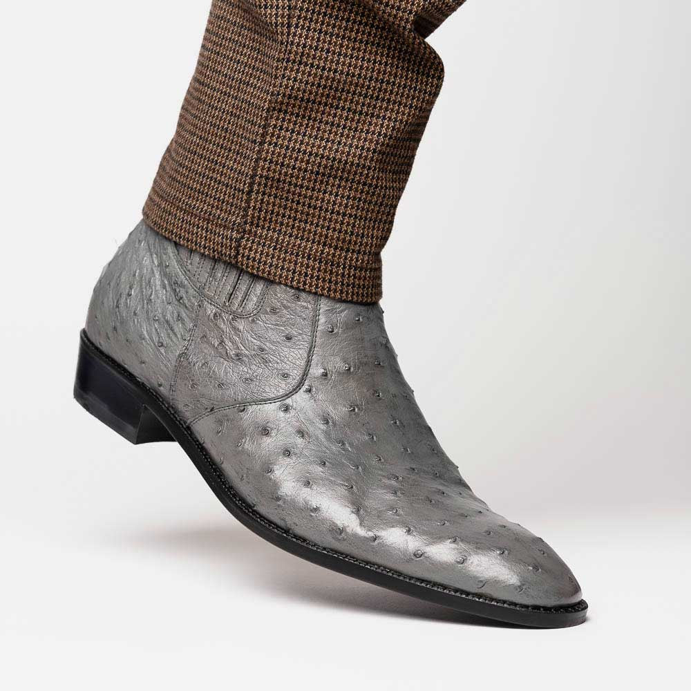 Marco Di Milano Giorgio Serpentine Grey Ostrich Quill Dress Boots