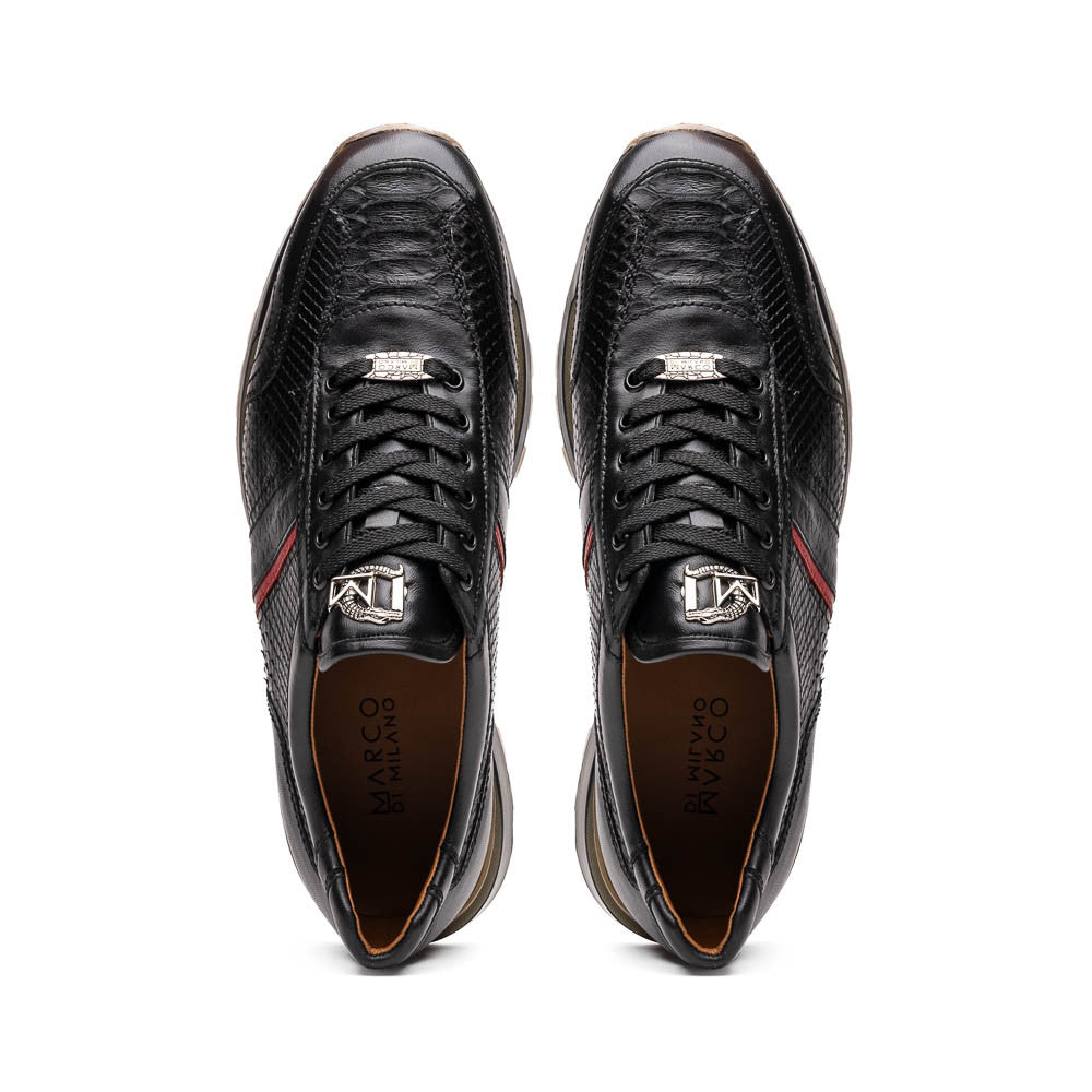 Marco Di Milano BRESCIA Black Python & Calfskin Sneakers