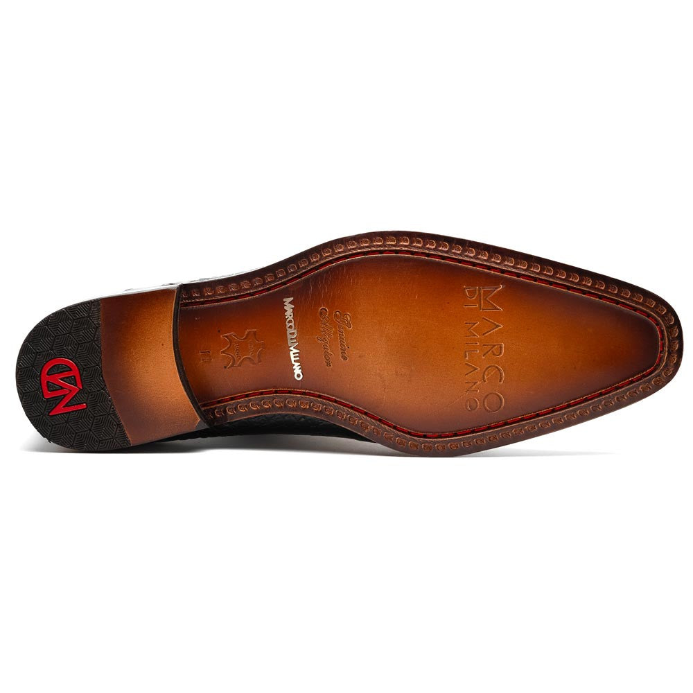 Marco Di Milano Bono Black Alligator Dress Shoes