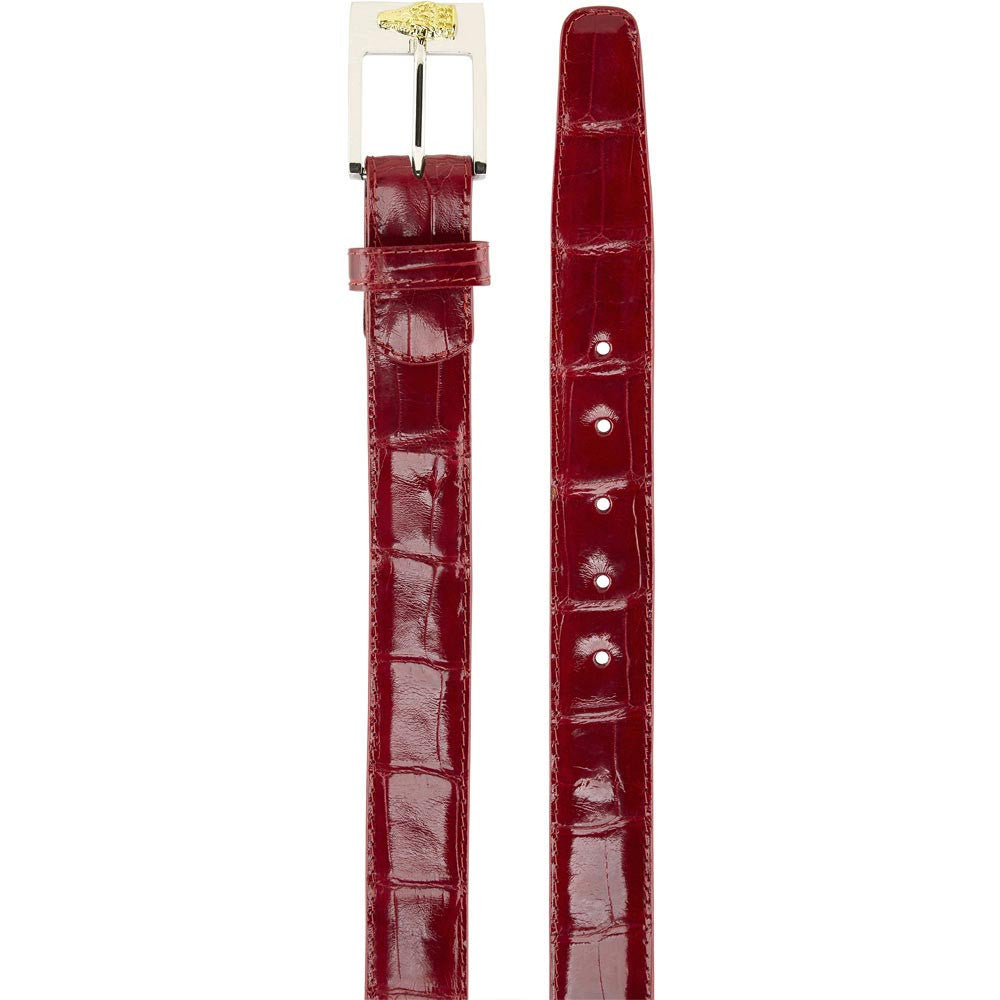 Belvedere Men's Red Alligator Belt