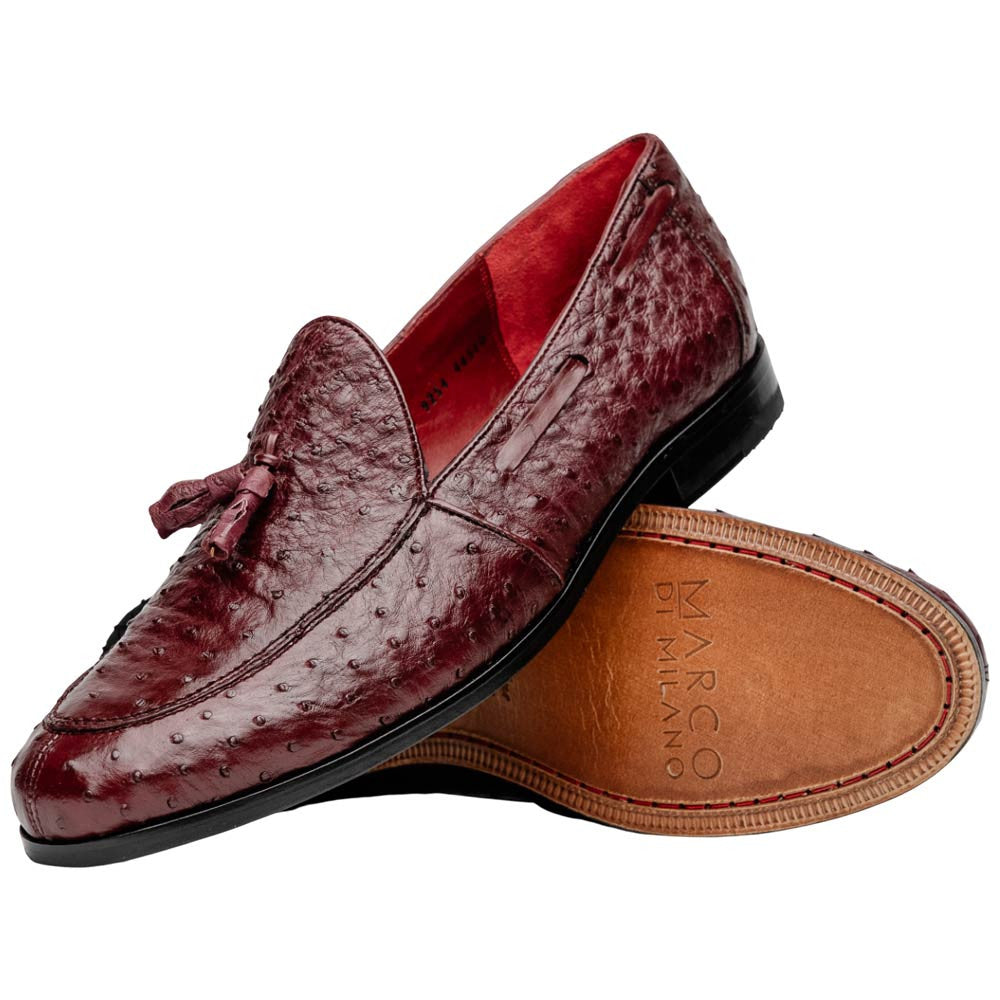 Marco Di Milano Aubiere Wine Ostrich Loafers