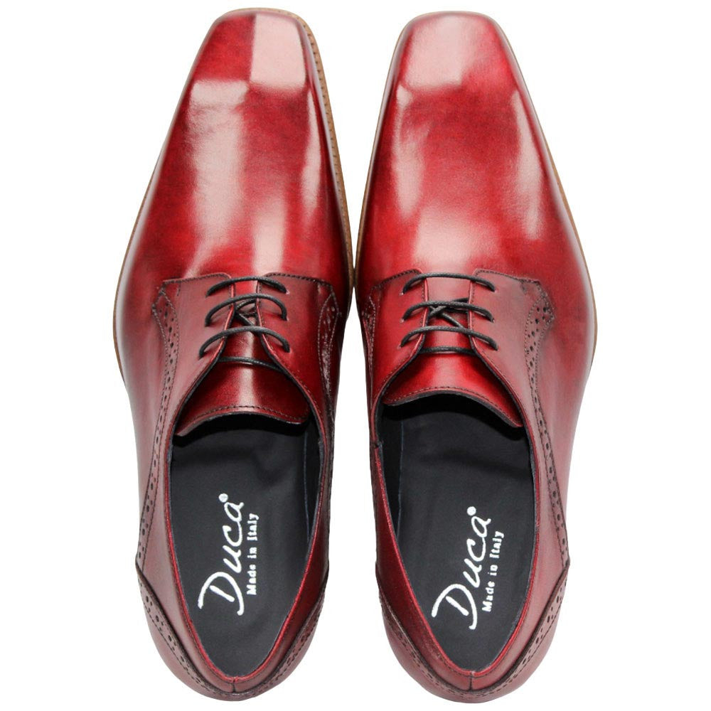 Spada Red Calfskin Leather Oxford | Duca Dress Shoes for Men