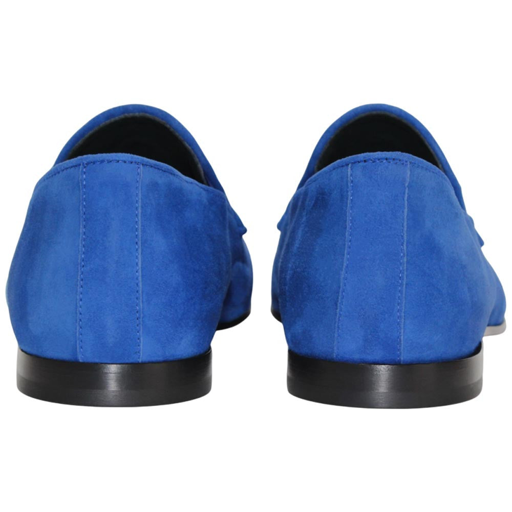 Anzio Sapphire Suede Dress Slip On | Duca Dress Loafers for Men