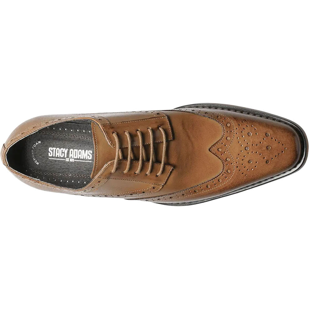 Stacy Adams Tinsley Tan Leather Wingtip Oxfords