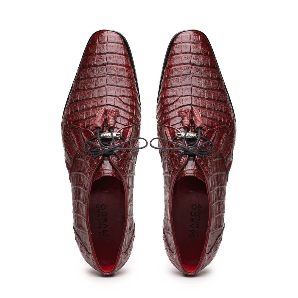 Marco Di Milano Lacio Derby Wine Caiman Shoes