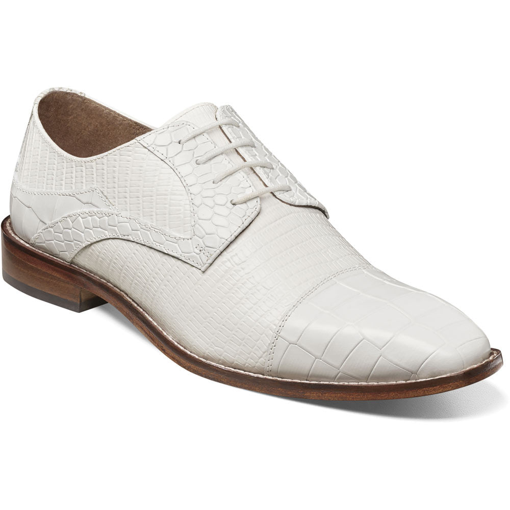 Stacy Adams TEDESCO White Cap Toe Oxford Shoes