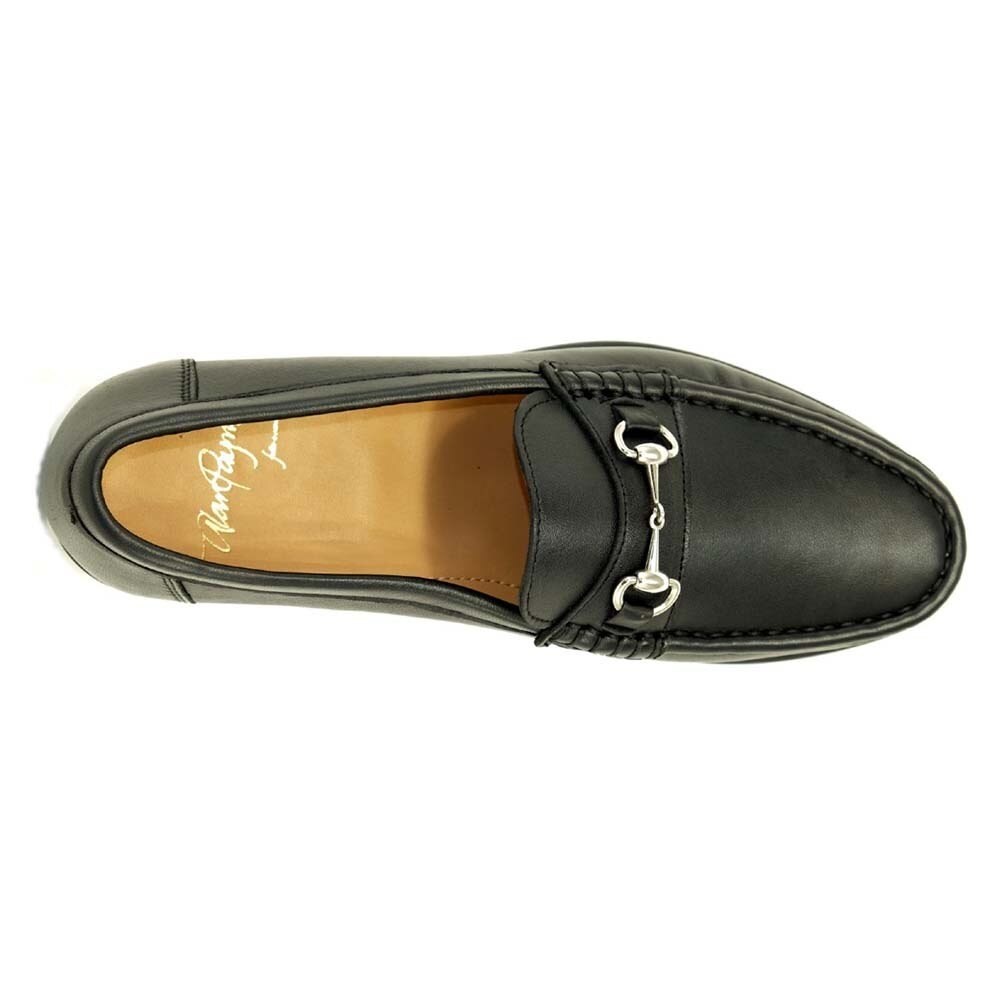 Alan Payne Snaffle Black Hand-Sewn Sheepskin Moc-Toe Bit Loafer