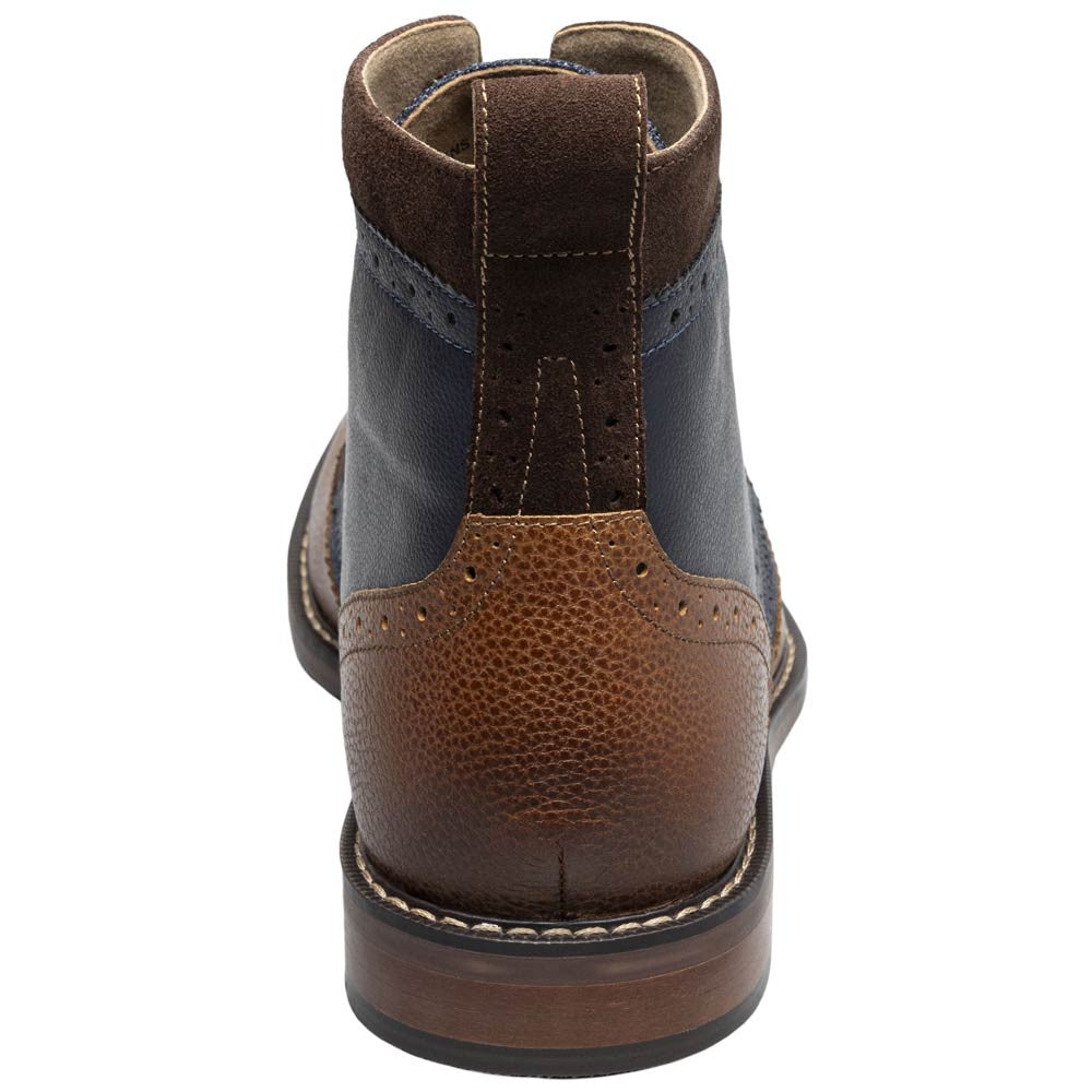 Finnegan Wingtip Lace Up Casual | Stacy Adams Casual Shoes in Cognac & Navy Multi for Men