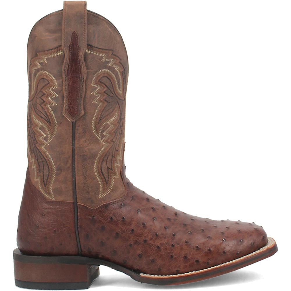 Dan Post Alamosa Full Quill Ostrich Square Toe Western Cowboy Boot (US Men Size)
