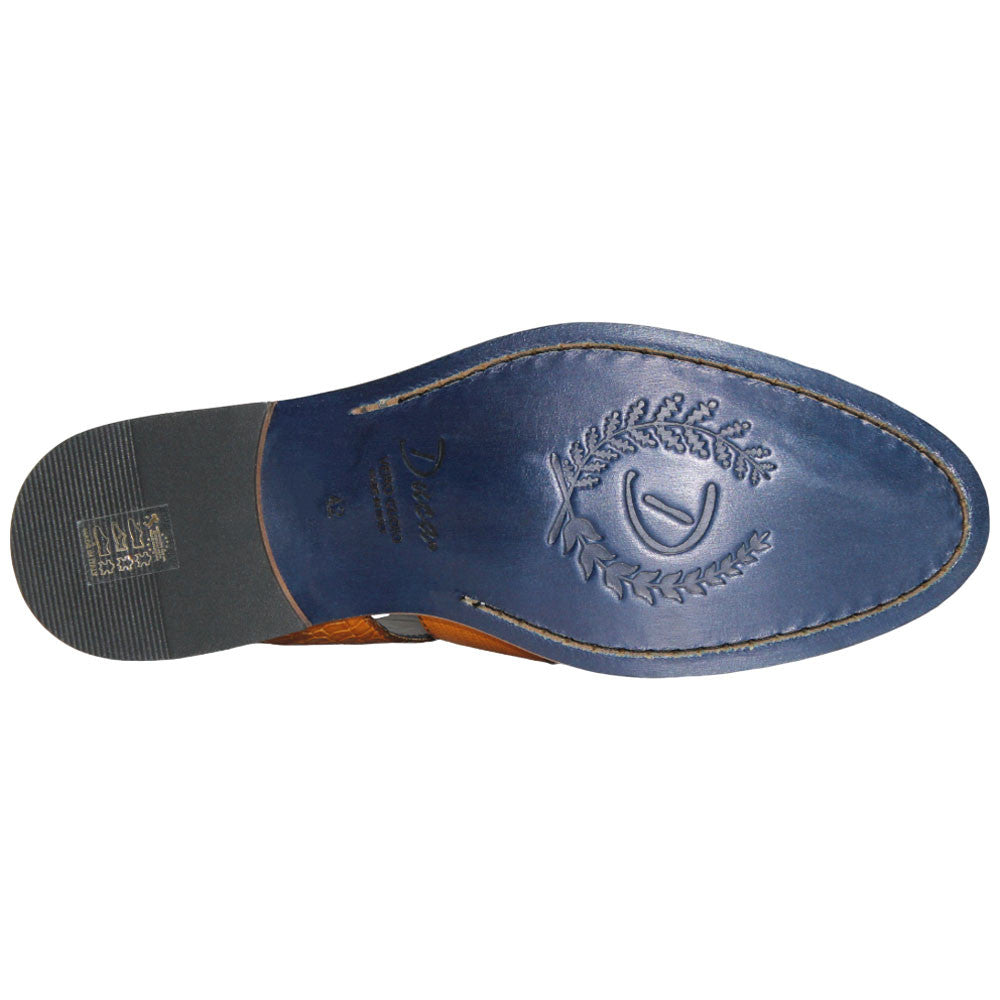 Positano Senape Calfskin Exotic Print Sandal | Duca Dress Sandals for Men