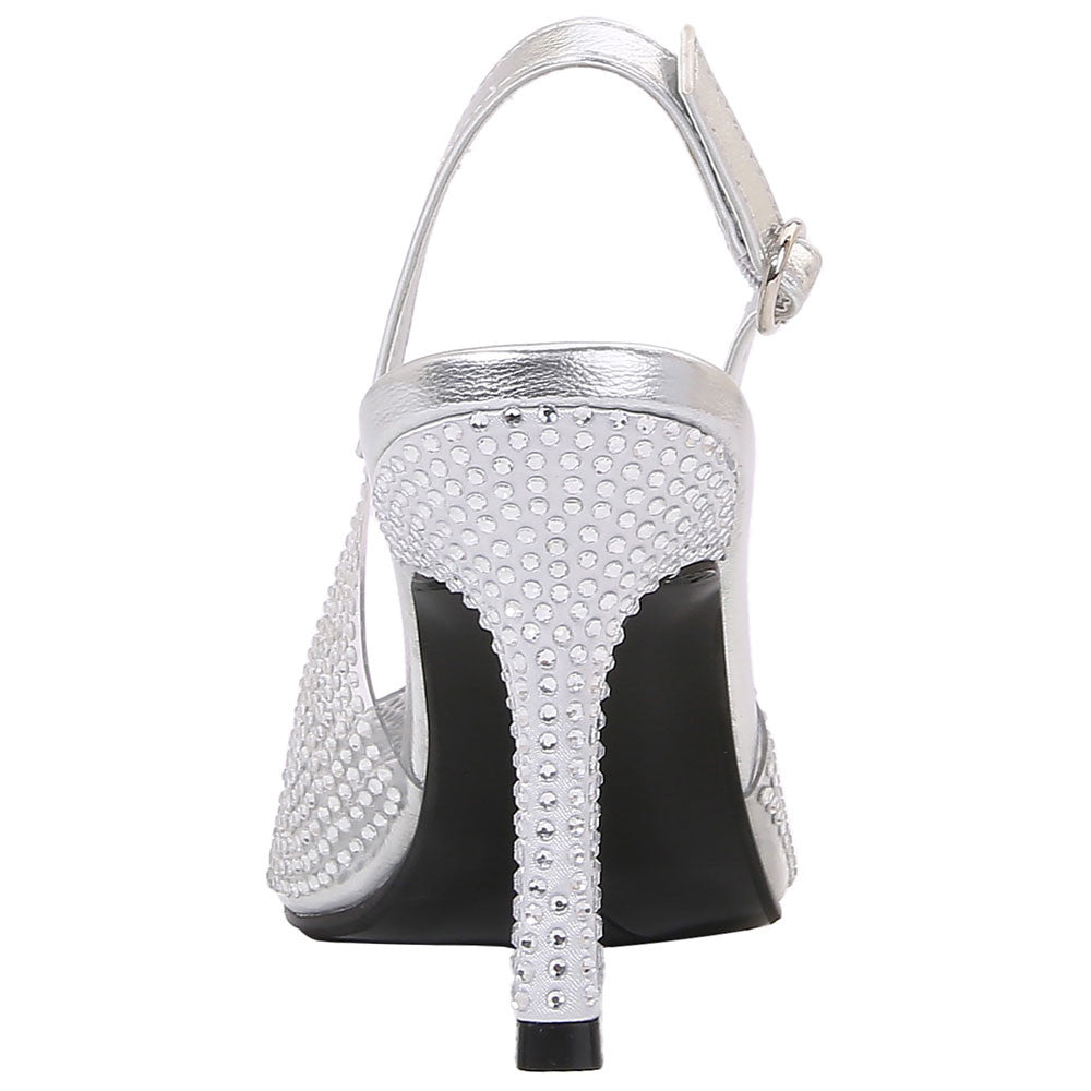 Lady Couture Irene 3.5” High Heel Pumps in Silver