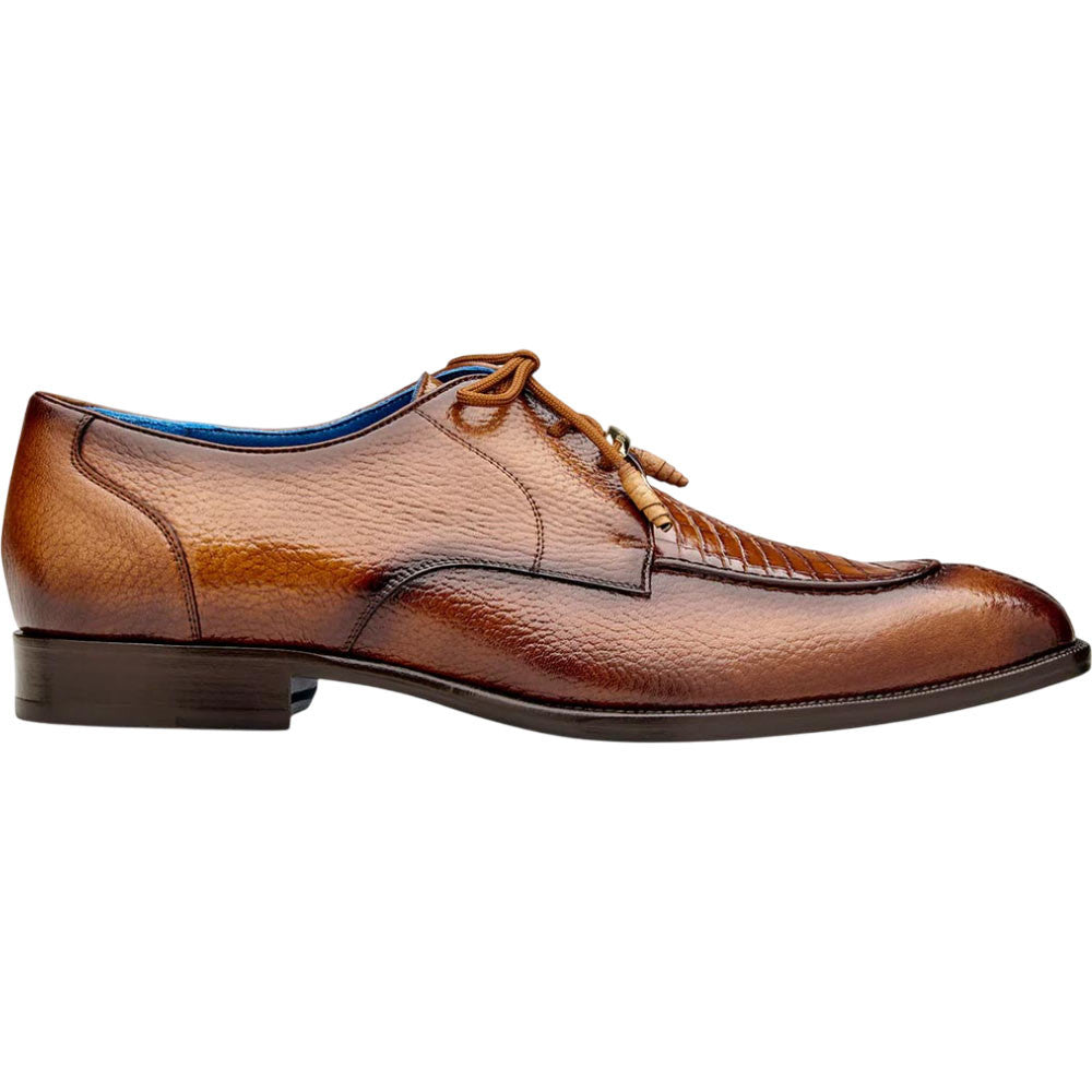 Belvedere Primo Almond Safari Men’s Alligator & Pebble Grain Calf Lace-Up Shoes