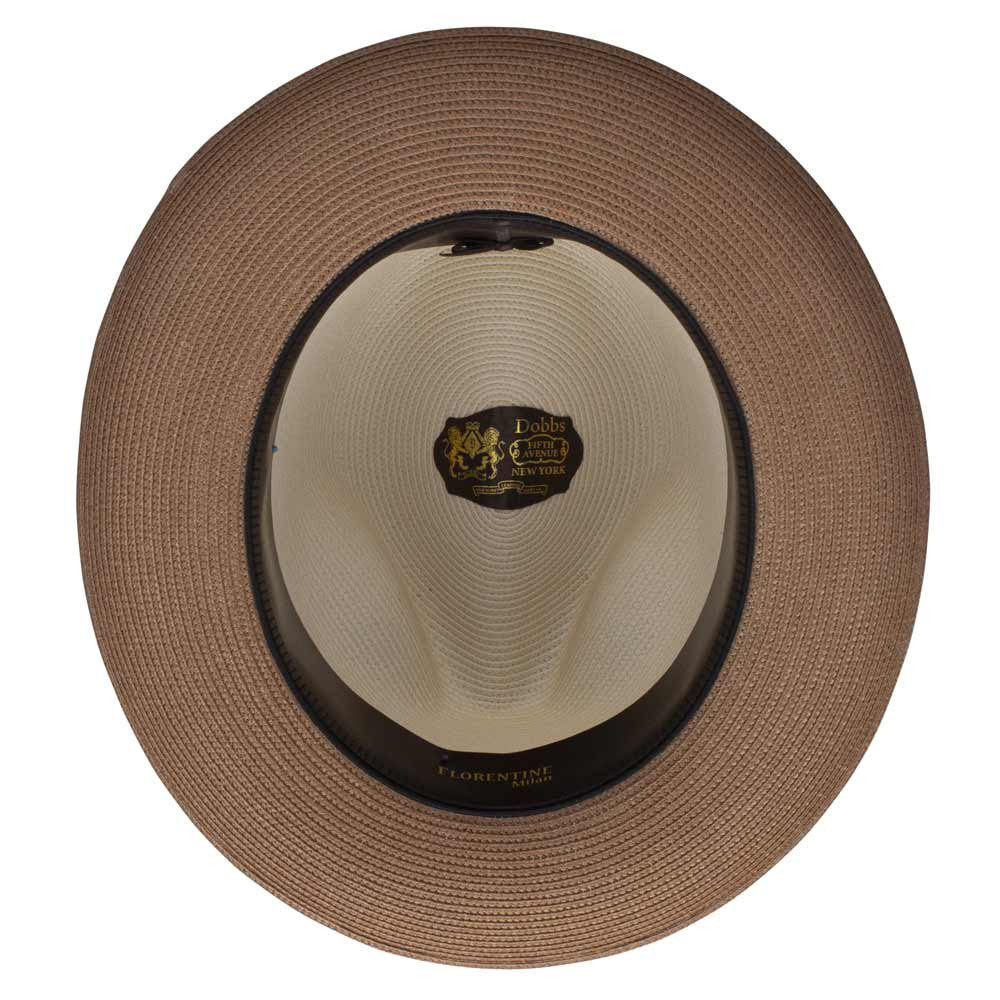 Dobbs Toledo Milan Straw Hat in Beige/Cognac