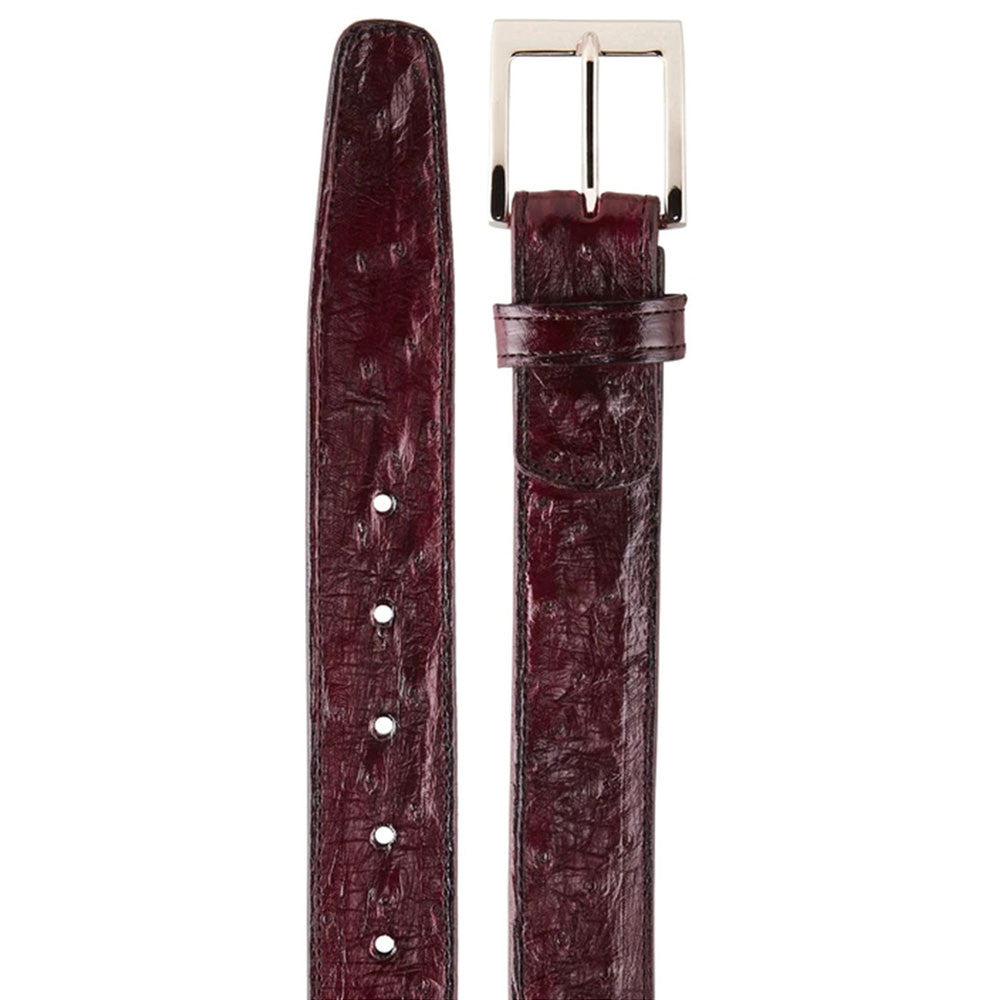 Belvedere Men's Burgundy Ostrich Quill Belt