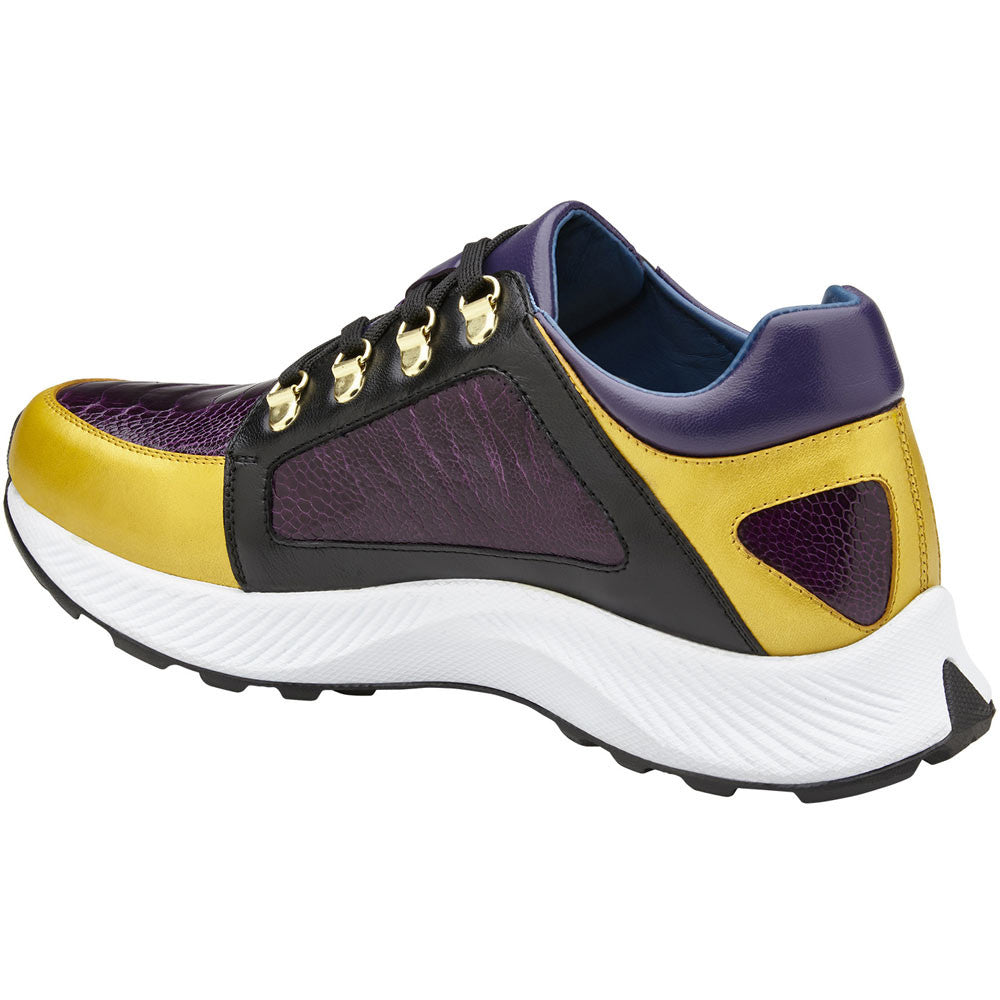 Belvedere Adam Multicolor Genuine Ostrich & Soft Italian Calf Leather Sneakers