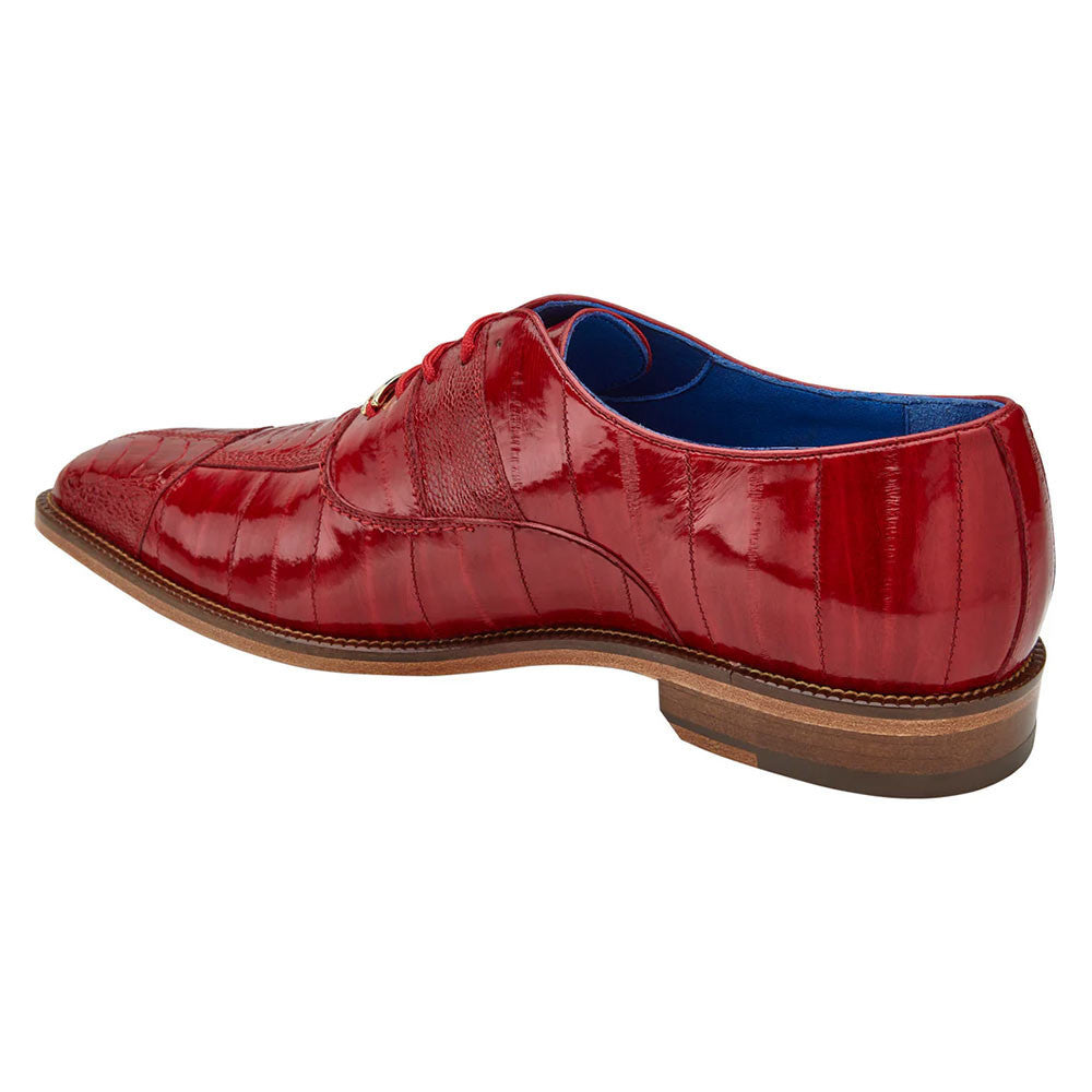 Belvedere Men's Red Mare Ostrich & Eel Oxford Shoes