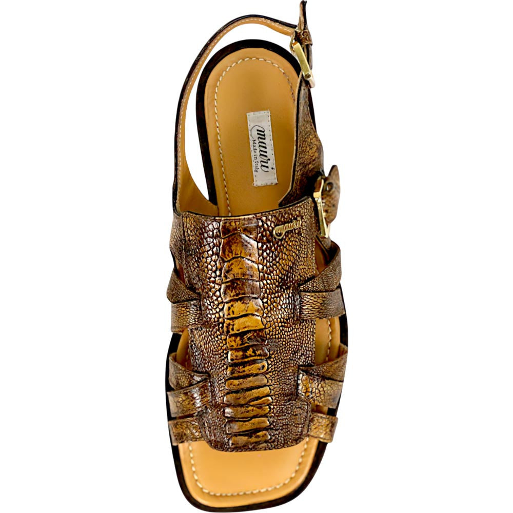 Mauri Antigua Men's Special Dye Desert Exotic Ostrich Leg Sandal