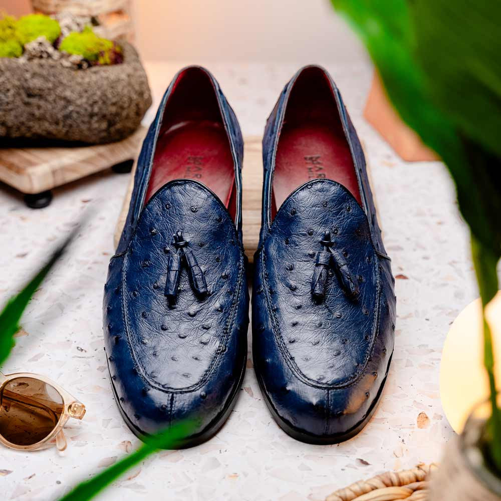 Marco Di Milano Aubiere Navy Ostrich Loafers