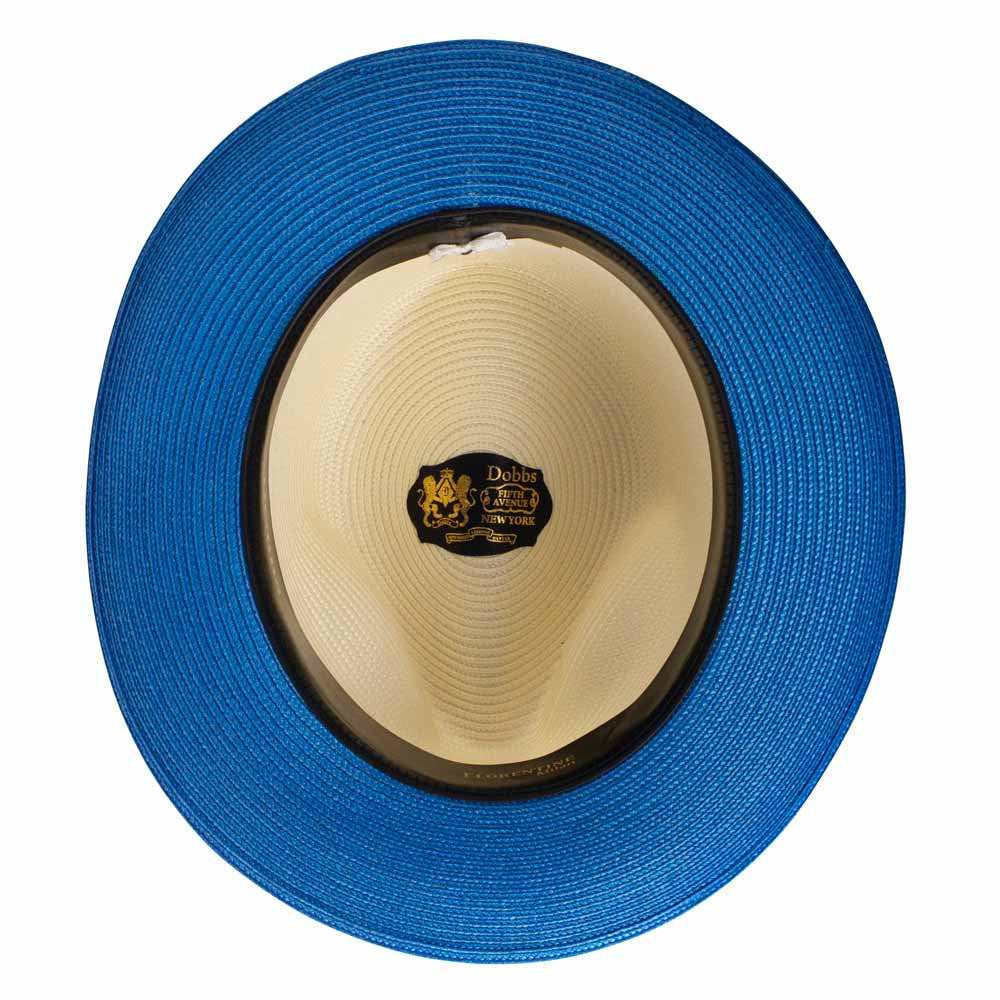 Dobbs Toledo Milan Straw Hat in Ivory/Royal