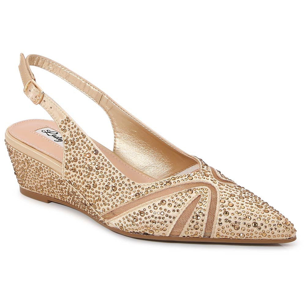Lady Couture Daniela 2" Wedge Pump in Gold