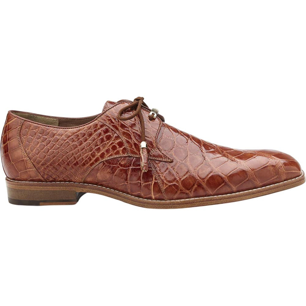Belvedere Lago Men's Tassel Lace Cognac Alligator Shoe