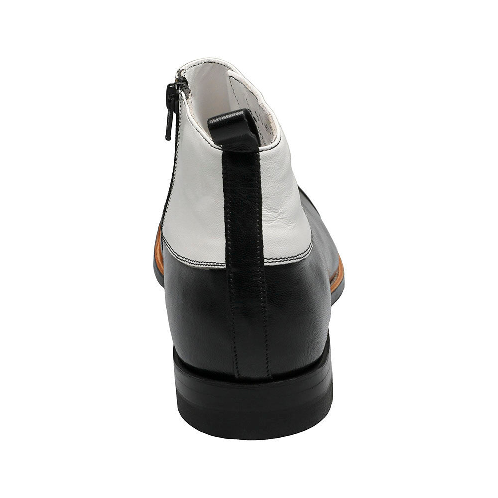 Stacy Adams Madison Black & White Spat Cap Toe Ankle Boot