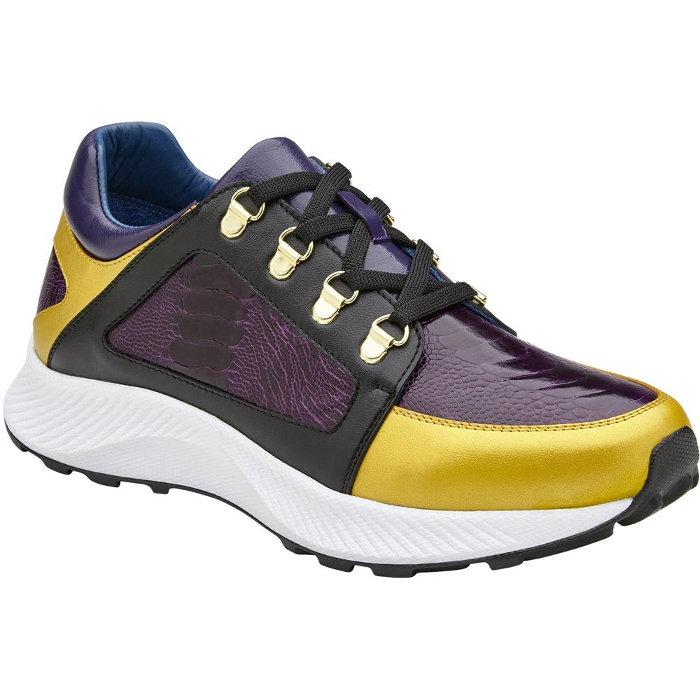 Belvedere Adam Multicolor Genuine Ostrich & Soft Italian Calf Leather Sneakers