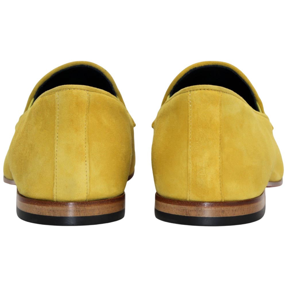 Anzio Yellow Suede Dress Slip On | Duca Dress Loafers for Men