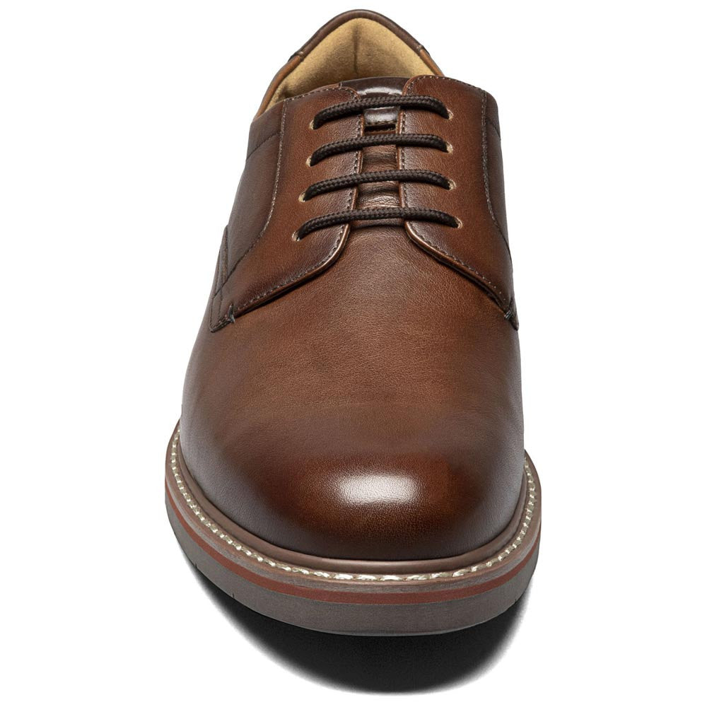 Norwalk PlainToe Oxford | Florsheim Cognac Tumbled Dress Shoes for Men