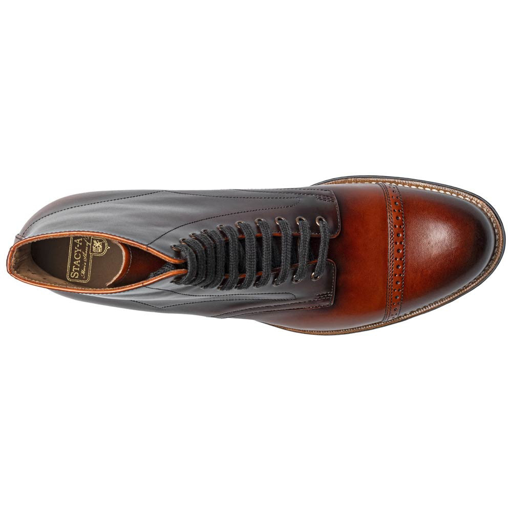 Stacy Adams Madison Cognac Anaconda Print Leather Cap Toe Boots (USA Men Size)