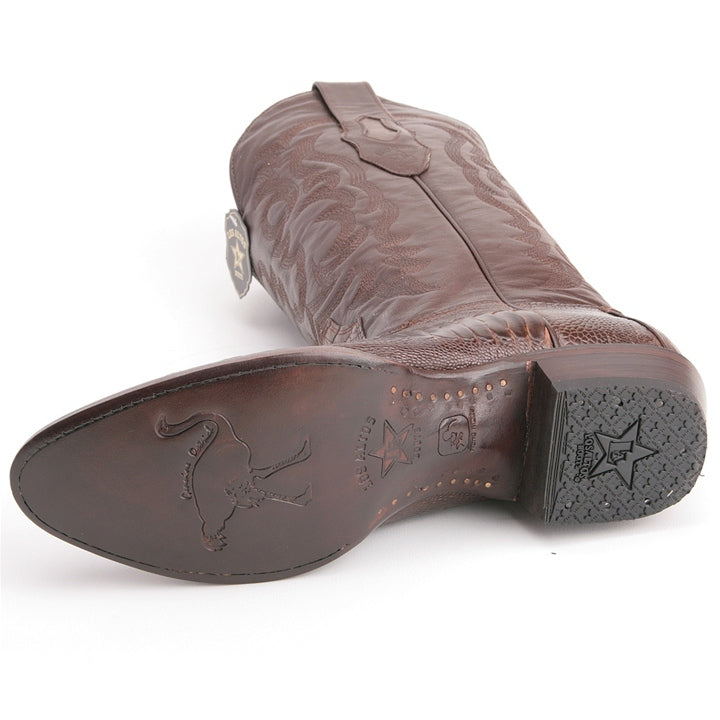 Los Altos Brown Boots Genuine Ostrich Skin