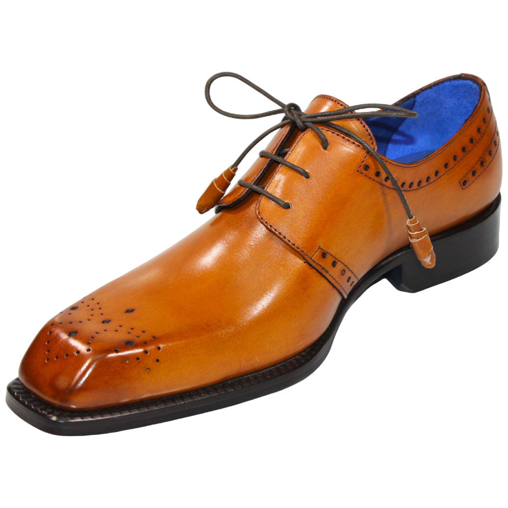 EMILIO FRANCO Lando Gold Calf-Skin Leather Oxfords Shoes