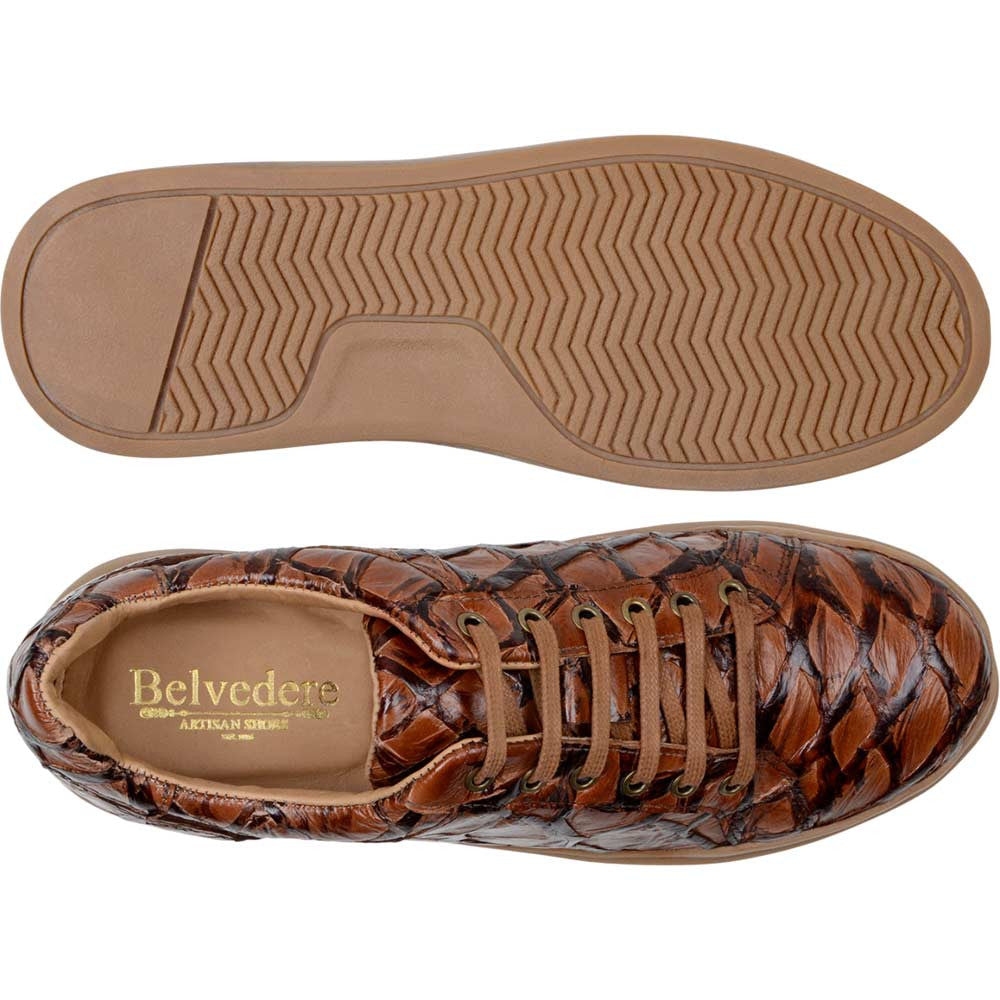 Belvedere Kingstone Almond Men’s Genuine Pirarucu Sneakers