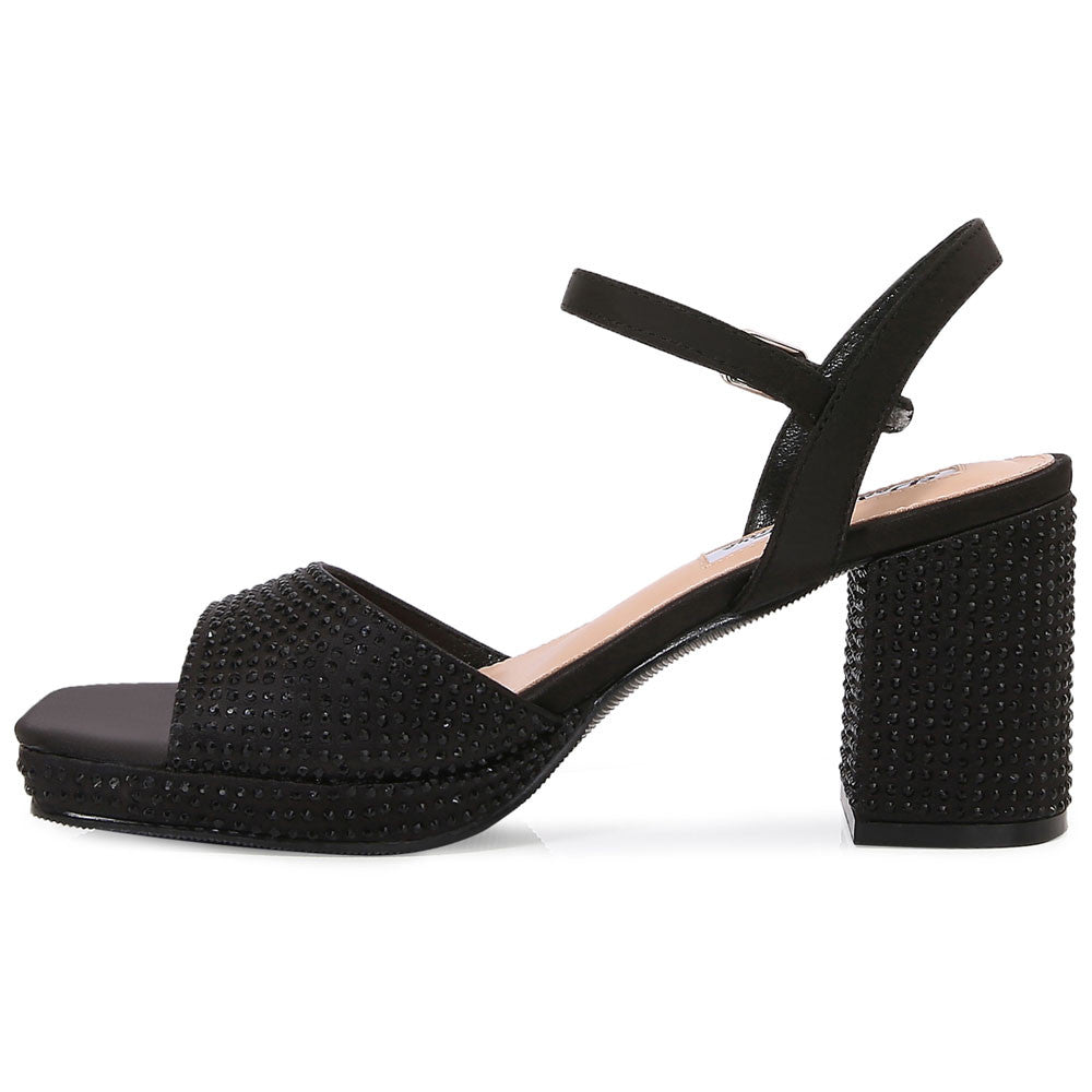 Lady Couture Judy 3” Block Heel Sandals in Black