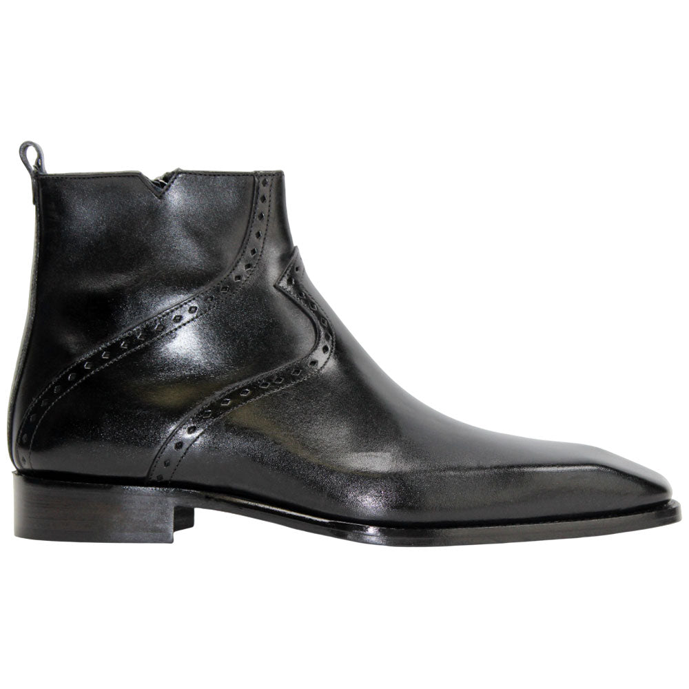 Duca Pedaso Men's Black Calf-Skin Leather Boots