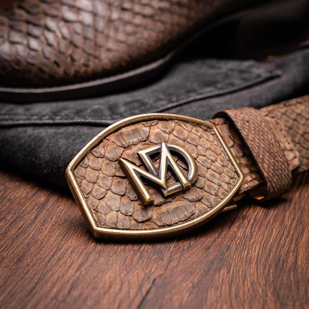 Kansas Genuine Python Skin Brown Cowboy Boot | Marco Di Milano Western Boots