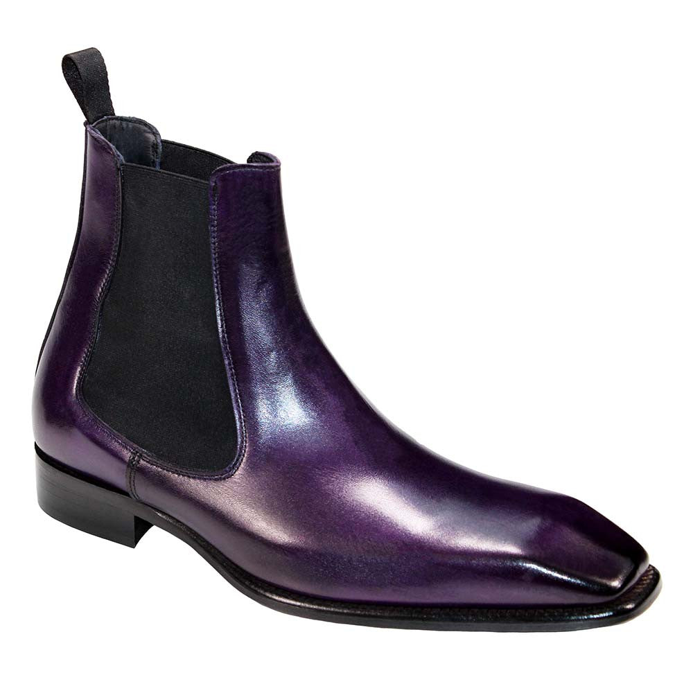 Duca Empoli Men's Purple Calf-Skin Leather Boots