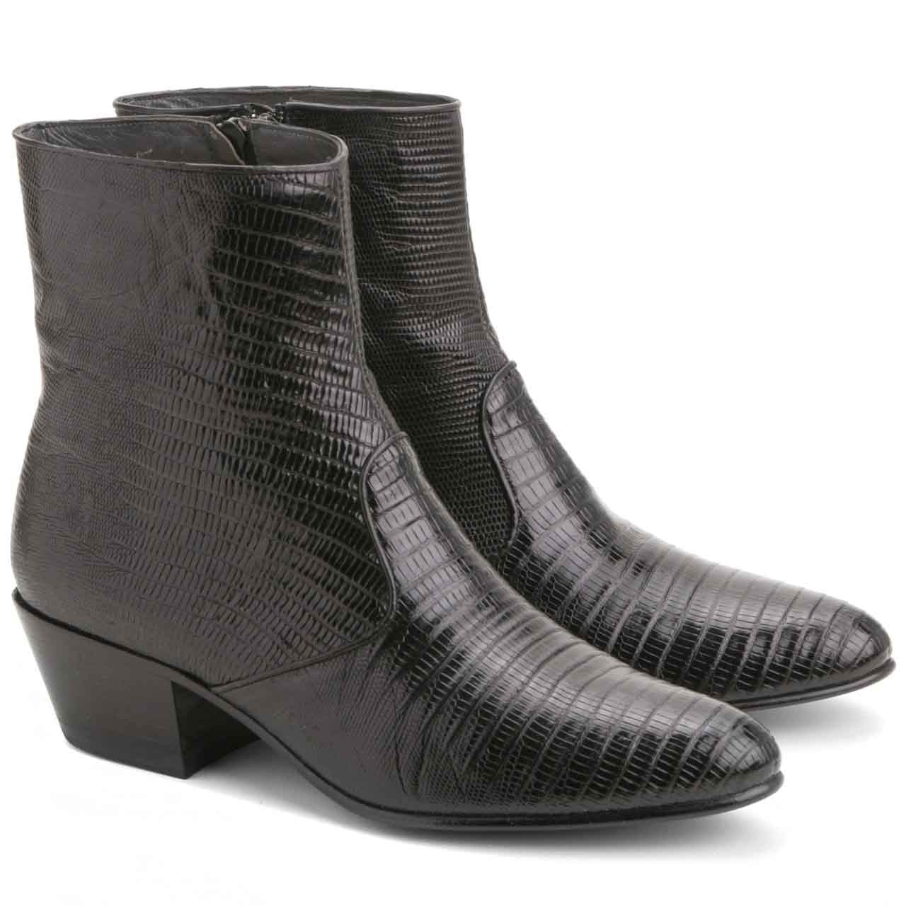 Los Altos Black Genuine Teju Lizard