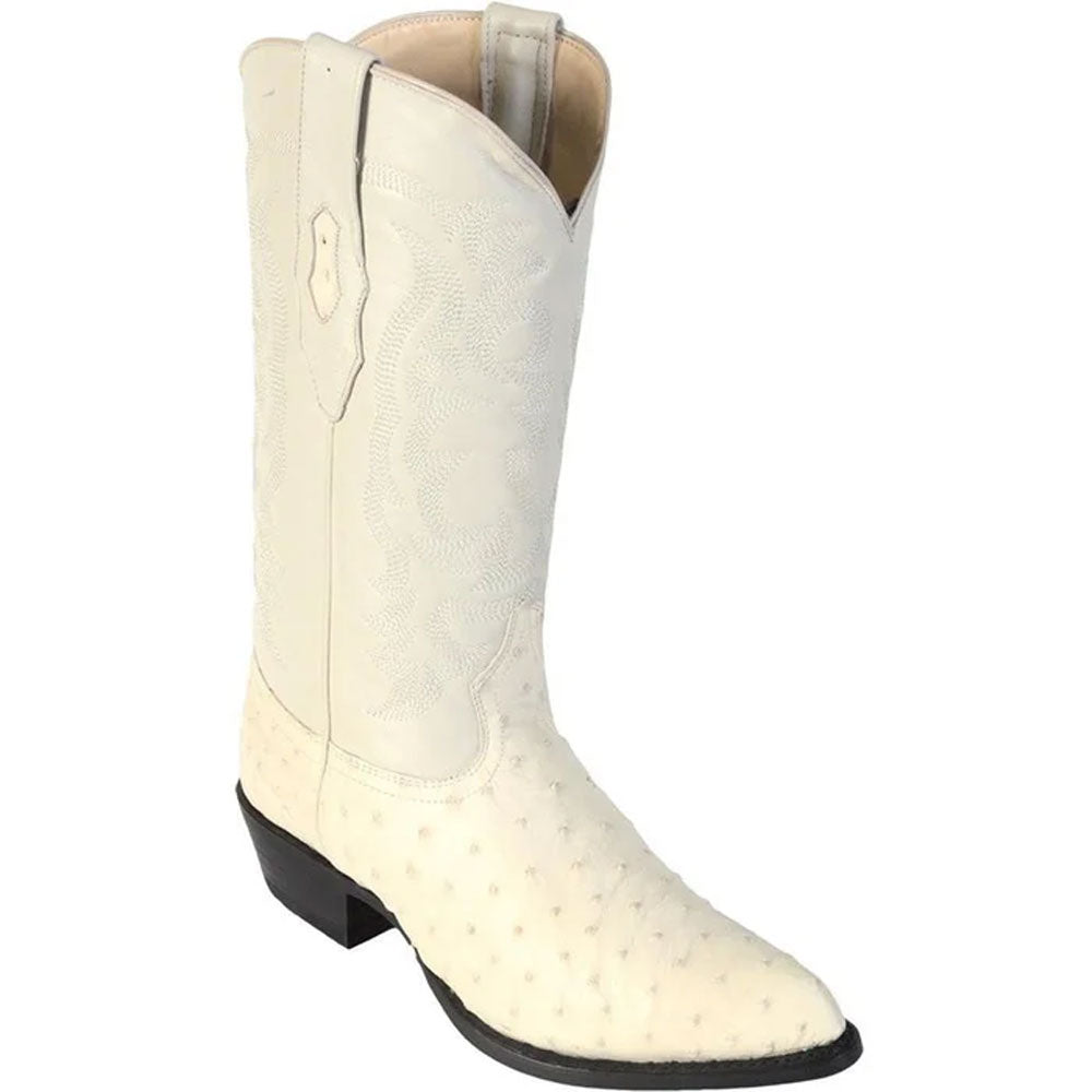 Los Altos Men's Winter White Genuine Full Quill Ostrich Boots