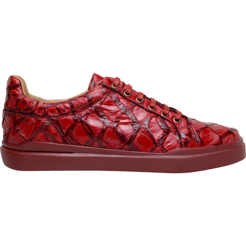Belvedere Kingstone Red Men’s Genuine Pirarucu Sneakers