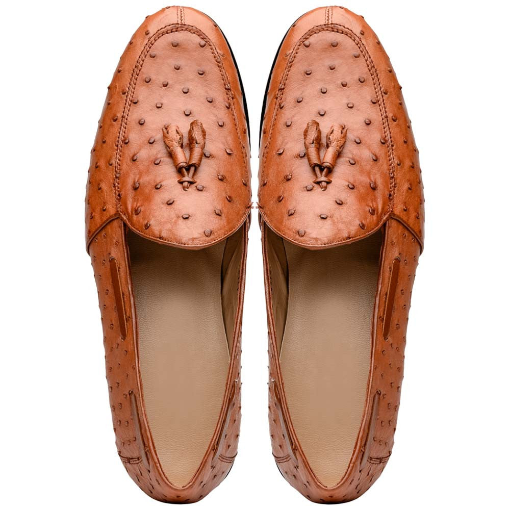 Marco Di Milano Aubiere Cognac Ostrich Loafers