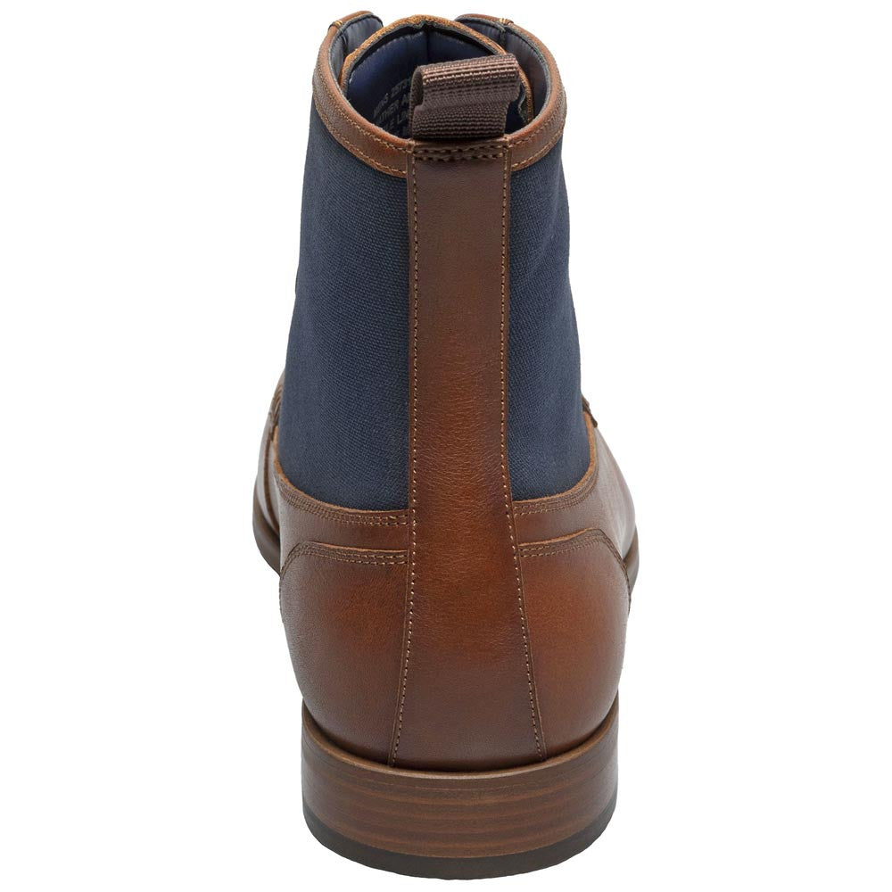Brumley Moc Toe Lace Up Boots Oxford | Stacy Adams Dress Boots in Tan & Navy for Men