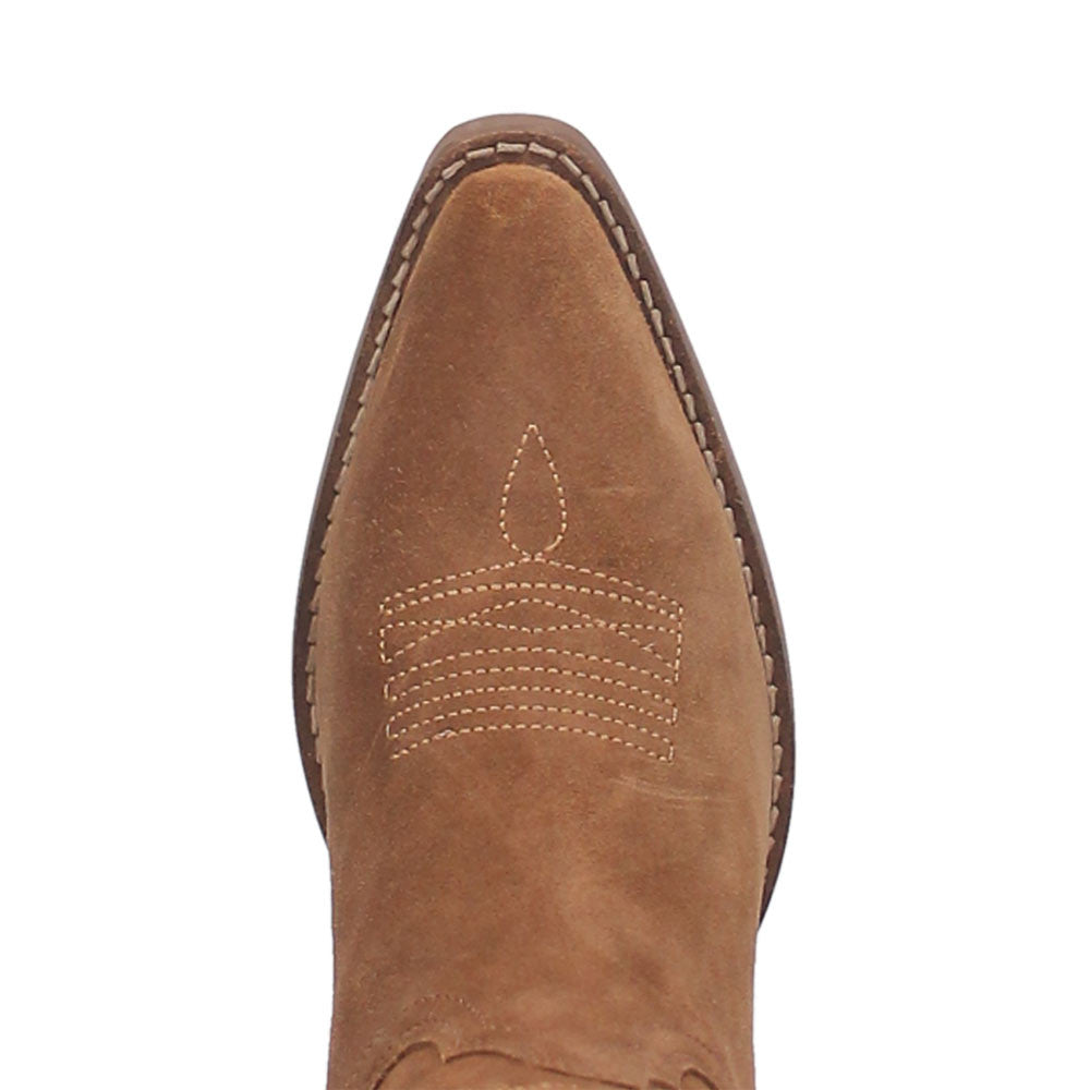 Dingo Suede Out of West Snip Toe Camel Western Boots for Women