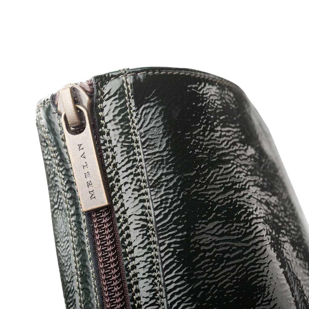 Buscemi Hi-Shine Square Toe Ornament Green Boot | Mezlan Dress Boot for Men