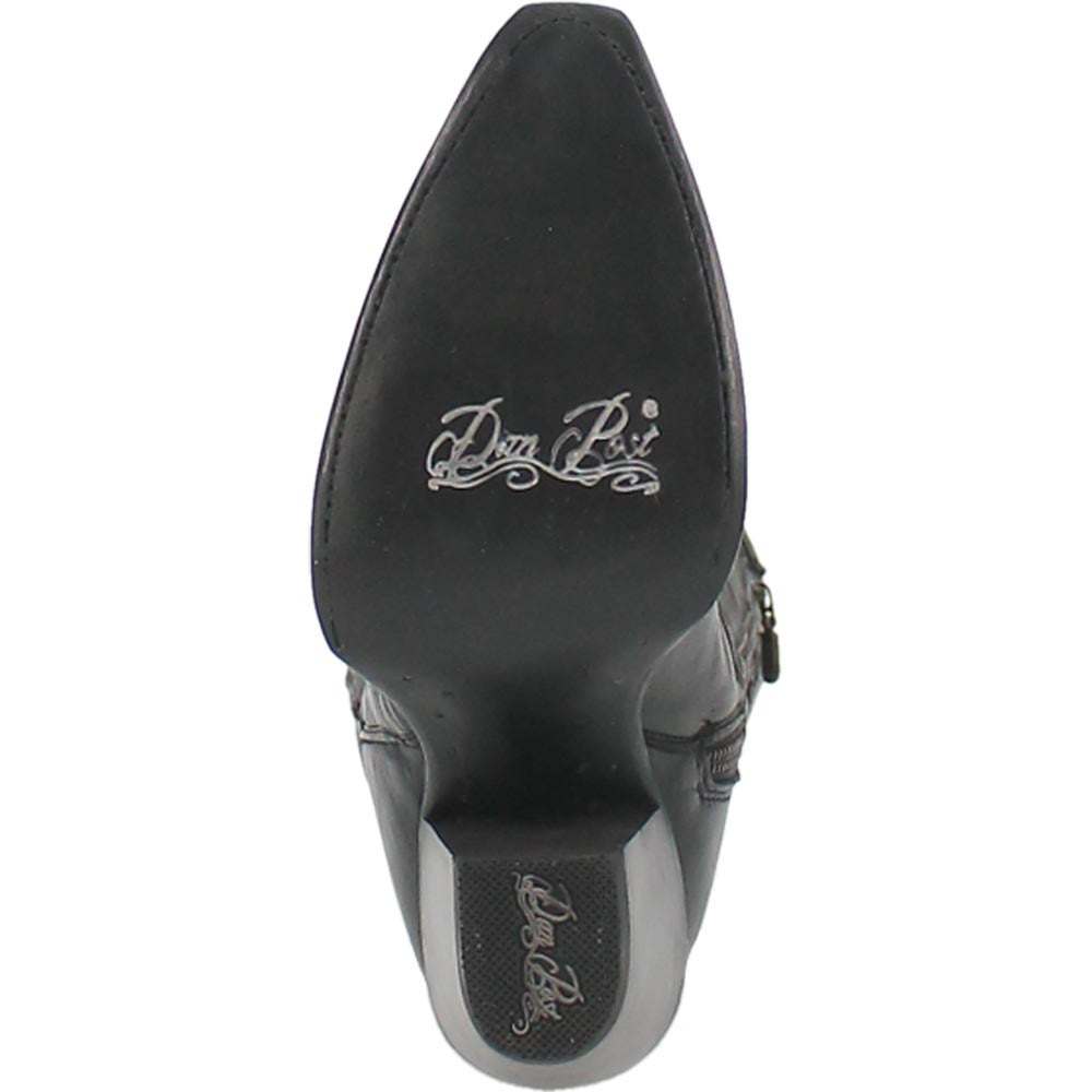 Dan Post Jilted Black Leather SnipToe Western Cowgirl Zipper Boot(US Women Size)