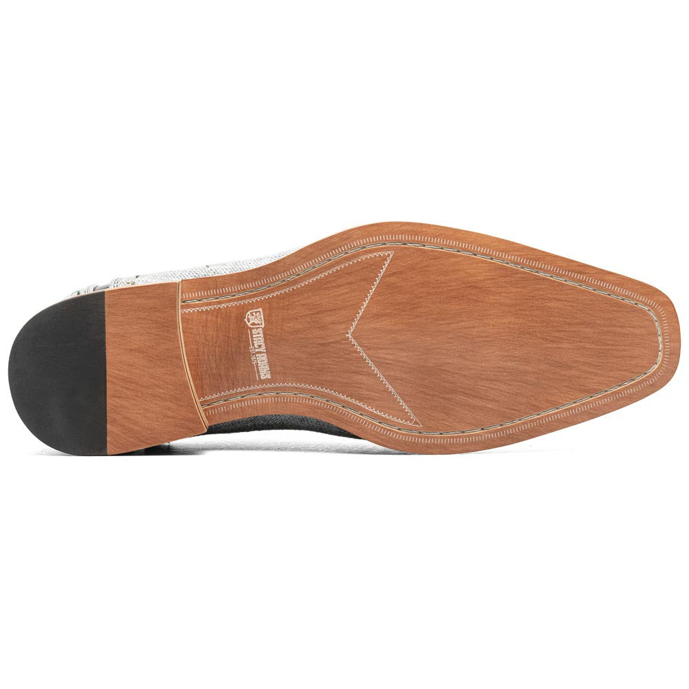 Stacy Adams Men’s Halstead Black/Grey Woven Cut Cap Toe Oxfords