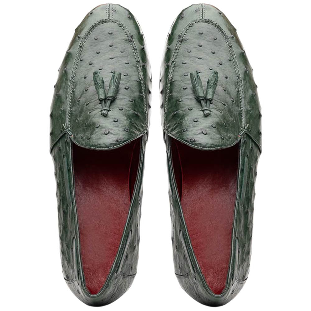 Marco Di Milano Aubiere Forest Green Ostrich Loafers