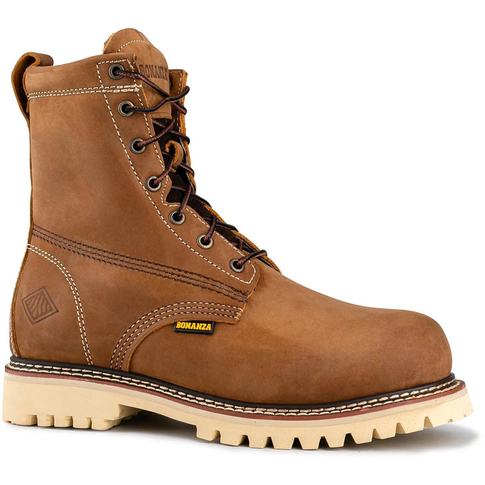 Bonanza Summit 8” Crazy Brown Insulated Waterproof Plain Toe Work Boots