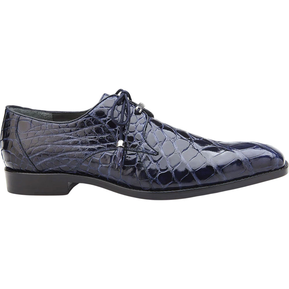 Belvedere Lago Navy Men’s Genuine American Alligator Lace Up Shoes